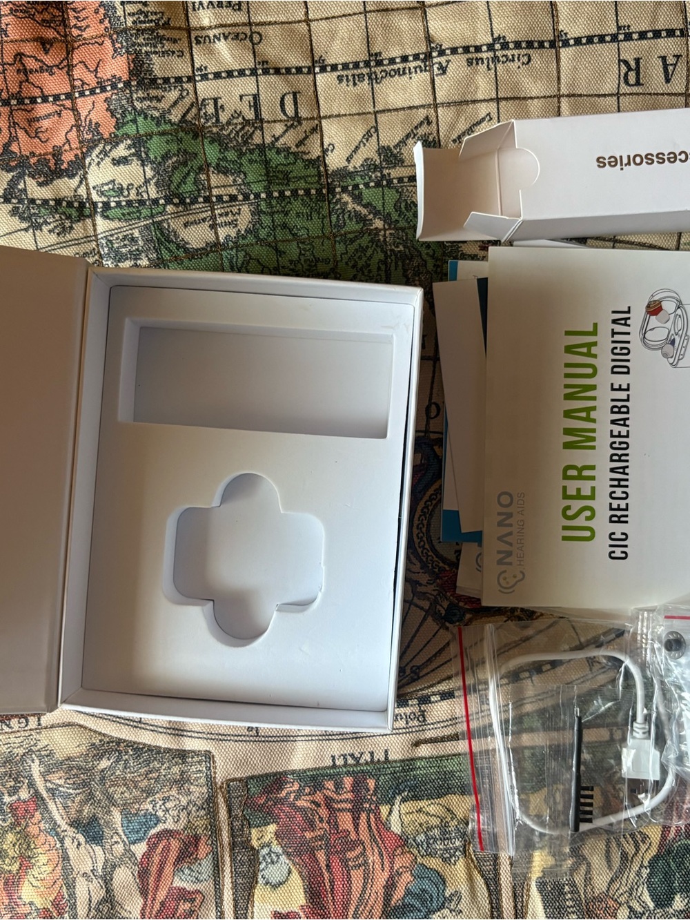 Nano White VR/AR Accessories Kit with User Manual and Cable